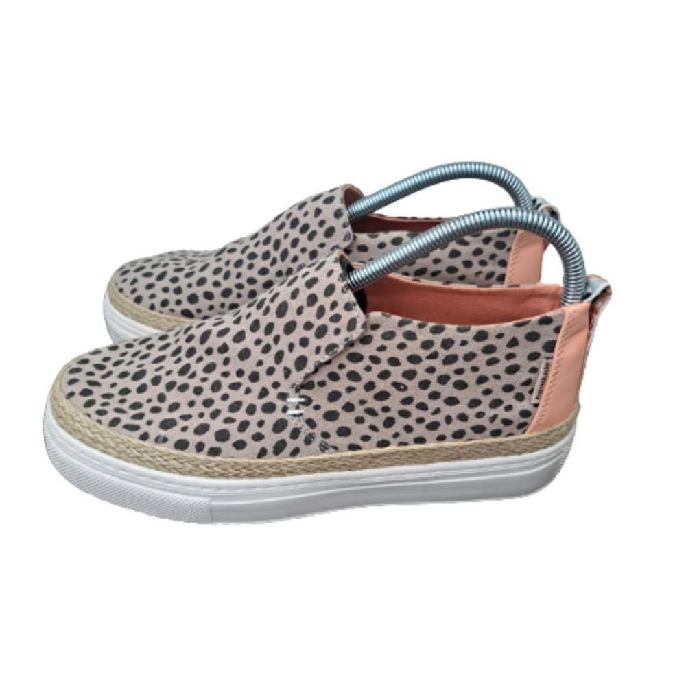 Hey Dude Womens Size 7 Peyton Sneakers Beige Leopard Print Slip On High Top